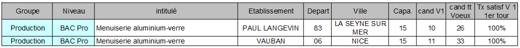 BAC Pro menuiserie aluminium verre