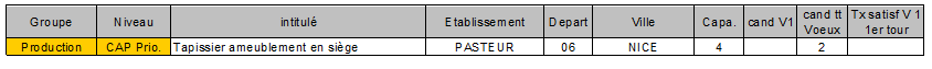 CAP Prio tapissier ameublement siege