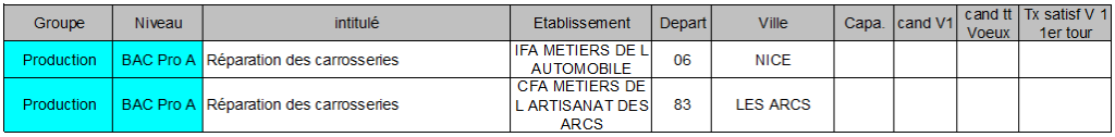 BAC Pro reparation des carrosseries A